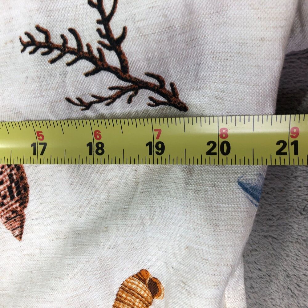 Jane & Delancey Button Down Shirt Size Large Linen Blend Seashell Print Coastal - Picture 5 of 8